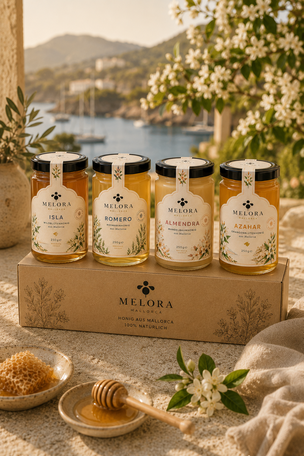 MELORA COLLECTION – Alle 4 Honige in der Geschenkbox