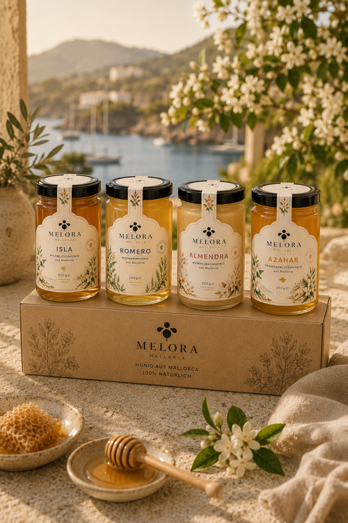 MELORA COLLECTION – Alle 4 Honige in der Geschenkbox